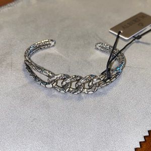 Unique solid 925 sterling silver open cuff bracelet by Albert M, Italy NWT